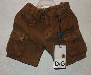 DOLCE GABBANA JUNIOR kids CARGO SHORTS BERMUDA BROWN BEIGE Sz 9 -12 months new - Picture 1 of 4