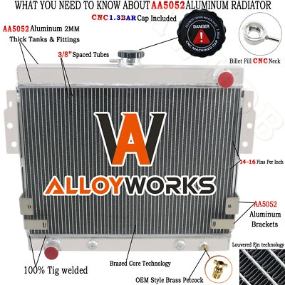 Radiador de aluminio de 3 filas para Ford Mustang II 1975-1978 1976 5,0 L 302 cúbicos In. V8 AT Foto 1 de 4