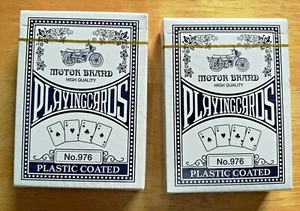 Tarjetas de juego de 2 motores de marca número 976 Alta Calidad Sellada Dos Cubierta Azul Nueva en Caja - Imagen 1 de 3