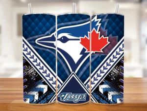 Toronto Jays Blue Stainless Steel MLB Tumbler Metal Straw - 20 Oz Version 6 - Picture 1 of 3