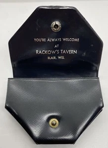 Blair Wisconsin RACKOWS TAVERN Advertising Coin Purse Bar Pub La Crosse WI - Picture 1 of 4