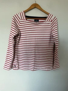 Joules Matilde Top Size 12 Cotton Jersey Striped Square Neckline - Picture 1 of 7