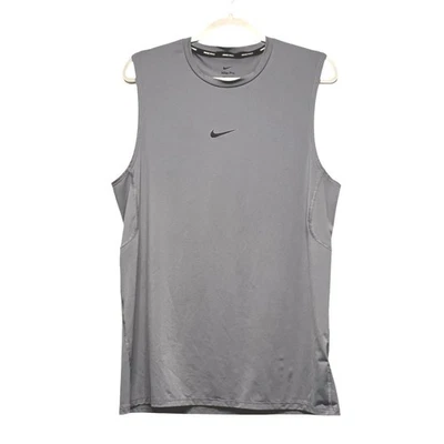 Nike Pro Combat Mens Tank Top Shirt Grey Dri-Fit Sleeveless Large Slim Fit - Image 1 of 4