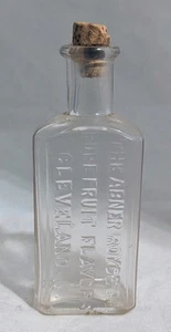 Vtg The Abner Royce Co Pure Fruit Flavors Cleveland Ohio Embossed Bottle & Cork - Picture 1 of 6