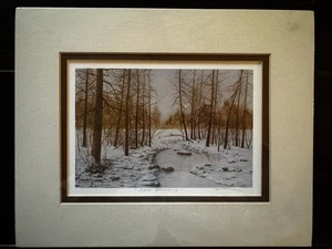 George Wise 1979 Litho Druck Creme Passepartout COLD MORNING 8x10 Pocatello Idaho Kunst - Bild 1 von 6