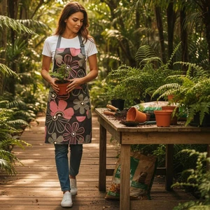 TABLIER DE JARDIN ROSE FLEURI - Imagen 1 de 3