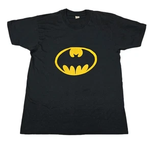 Vintage 80s Batman Logo Single Stitch T-shirt Mens Size XL Black Screen Stars US - Picture 1 of 13