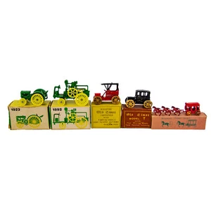 Elvin Old Timer Cars & Coach Japan ERTL John Deere Diecast Tractors 5P Lot - Picture 1 of 7