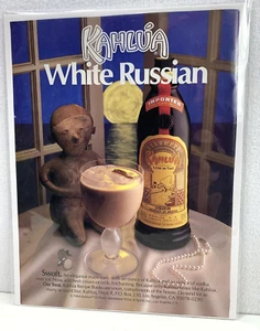 Vintage 1984 Print Ad Kahlua White Russian Genuine Magazine Advertisement Paper - Bild 1 von 4