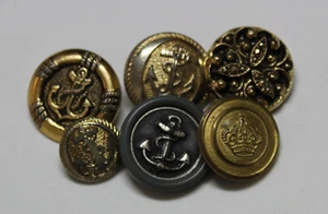 VINTAGE Lote de 6 Botones, Estilo Militar. Merceria Retro. - Picture 1 of 3