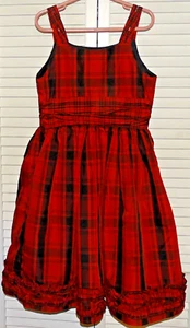 Vestido niña CHAPS' rojo y negro cuadros talla 8 - Imagen 1 de 4