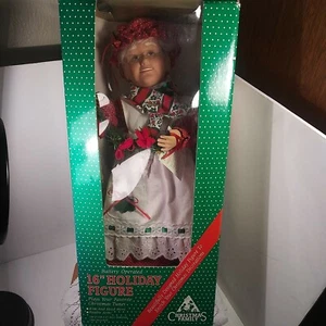 Vintage 1991 Holiday Creations Musical 16" Mrs. Santa Christmas Figure Works. - Picture 1 of 12