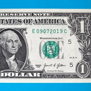 September 7, 2019 / 9 July 2019 (E 09072019 C) BIRTHDAY $1 One Dollar Bill *UNC* - Picture 1 of 4
