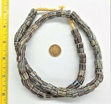 Old Grey Striped African made Trade Beads  Collection # 101  Bin X1