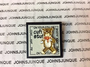 TEDDY BEAR PIN CUFF STUFF PINS NEW ON CARD PERFECT FOR LAPEL SOCK SLEEVE!! - Picture 1 of 1