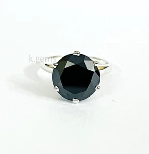 6 Ct Black Diamond Ring 6 Prong Setting Quality AAA Certified ! Anniversary Gift - Picture 1 of 6