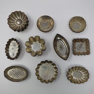 50 Miniature Vintage Metal Tin Molds Tart Shells Crafts