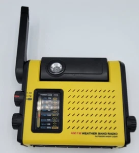 Radio de bolsillo AM FM Weatherband con luz nocturna LED pivotante - Imagen 1 de 9