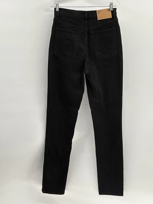 Jeans Helmut Lang feminino cintura alta pontas unissex masculino tamanho 31 feminino 30 preto novo - Imagem 1 de 4