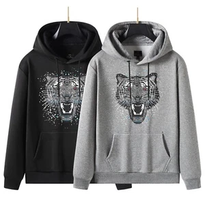 Herren Pullover Tiger Hoodie mit Premium Textur Langarm Design Sweatshirt - Bild 1 von 16