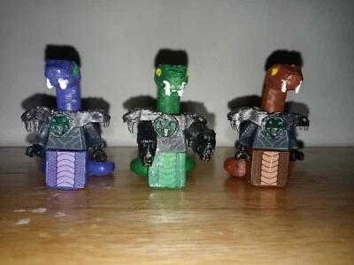 Custom Made Purple, Green, Brown Snake Captain Minifigures with a Hand Guns - Image 1 of 4