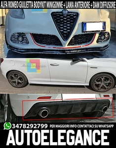 ALFA ROMEO GIULIETTA BODYKIT LAMA ANTERIORE MINIGONNE LATERALI DAM DIFFUSORE - Foto 1 di 13