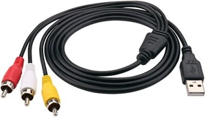 USB A Male to 3 RCA Male Splitter Audio Video AV Composite Cable for TV/Mac/PC - Picture 1 of 10