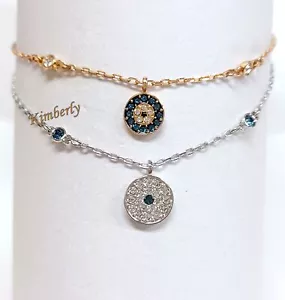 Swarovski Evil Eye Bracelet Set of 2 Clear/Blue Crystal Authentic NEW 5272256 - Picture 1 of 19