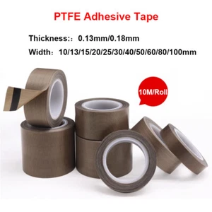 10M PTFE Adhesive Tape Hi-Temp Resistant Insulated Vacuum Sealer Width 10-100mm - Picture 1 of 9