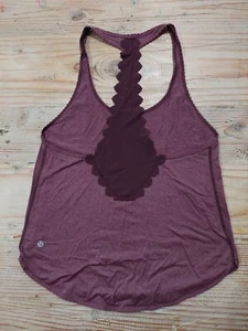 Lululemon Womens Face Forward Tank Top Lacy Perforated Racerback Merlot - Picture 1 of 5