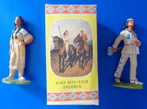 Winnetou Nscho-Tschi Friedel Figuren mit Karton Pierre Brice Marie Versini - Bild 1 von 8