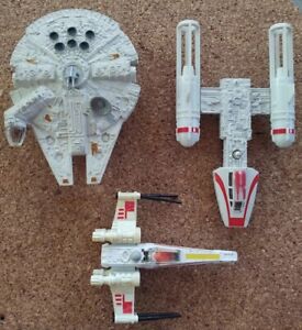 Vintage 1978 & 79 Star Wars Kenner  Millenium Falcon, X & Y Wing Fighters Toys
