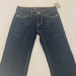 Levis Gilrs Thick Stitch Boot Cut Slim Jeans in Blue Size 8 - Picture 1 of 11
