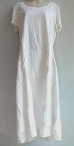 Catwalk Studio Designer Midi Dress Linen and Cotton White Large NWOT - Picture 1 of 6