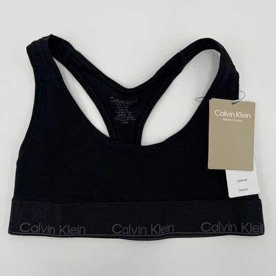 Bralette para mujer Calvin Klein XS moderno de algodón sin forro negro QF7990 precio de venta sugerido por el fabricante $30 Foto 1 de 4