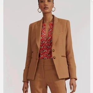 Blazer Veronica Barba Hudson Dickey Marrone Spina di Pesce Toppa Gomito Taglia 8 - Foto 1 di 9