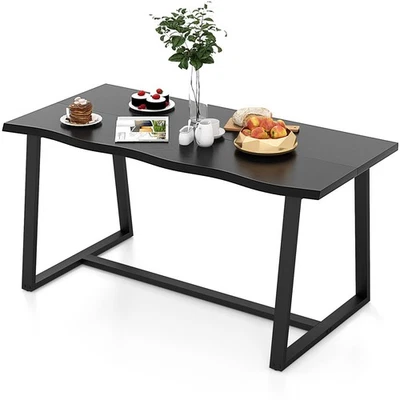 Mesa de comedor grande de 63" para 4-6, mesa de cocina de mediados de siglo con metal de alta resistencia... Foto 1 de 4