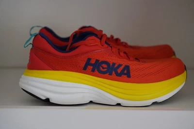 Zapatos para correr Hoka M Bondi 8 para hombre rojo amarillo blanco EE. UU. 10,5 Foto 1 de 4