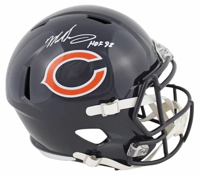 Casco Bears Mike Singletary "HOF 98" Firmado Tamaño Completo Velocidad Representante BAS Testigo Foto 1 de 3