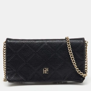 CH Carolina Herrera Black Leather Chain Crossbody Bag - Picture 1 of 10