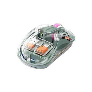 Bluetooth Mouse Transparent Magnetic Rechargeable Mouse Three Mode Silent8572 - Imagen 1 de 8