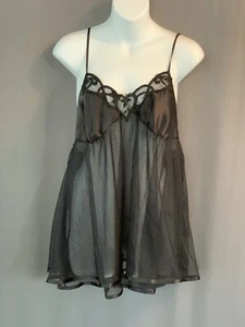 Cinema Etoile Babydoll Negligee verführerische Kleidung Vintage Y2K Medium schwarz transparent Fee - Bild 1 von 15