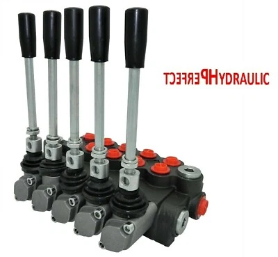 5 Spool Hydraulic Directional Control Valve 21gpm 80L Double Acting Cylinder DA - Image 1 of 3