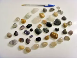 1950s old vintge unusual mix tumbled polished gemstones lot wicca lapidary 47131 - Picture 1 of 10