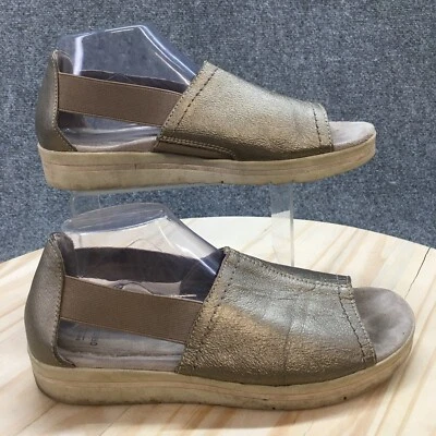 Sandalias Earth Origins para mujer 10M Carley Connie Slides cuero dorado champán Foto 1 de 4