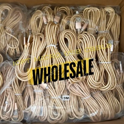 10FT Micro USB Cable Fast Charger Data Sync Cord Long Lot For Samsung Android LG - Image 1 of 4