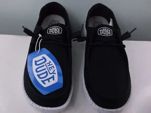 HEYDUDE Wendy Slub Lona Mujer Sin Cordones Cómodo y Ligero Negro Nuevo Sin Caja - Imagen 1 de 6