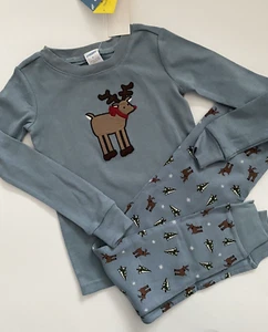 Gymboree Gymmies Reindeer Deer Pajama Set Blue Long Sleeve Boy's Size 6 NWT - Picture 1 of 2