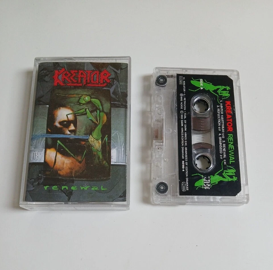 KREATOR RENEWAL CASSETTE TAPE 1992 PAPER LABEL NOISE INTL. - Image 1 of 1