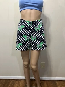 NWT! "Crown & Ivy" Womens Cotton Stretch Polka Dot Elephant Print Shorts Size 4 - Picture 1 of 13
